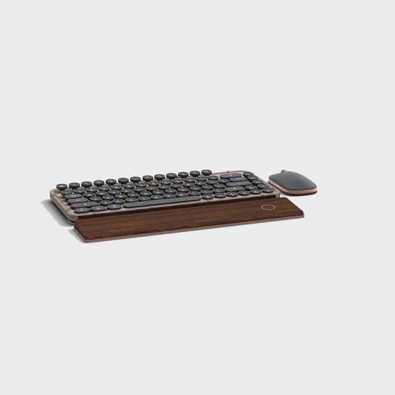 Vintage Low-Poly Keyboard 3D model for Creative Projects
