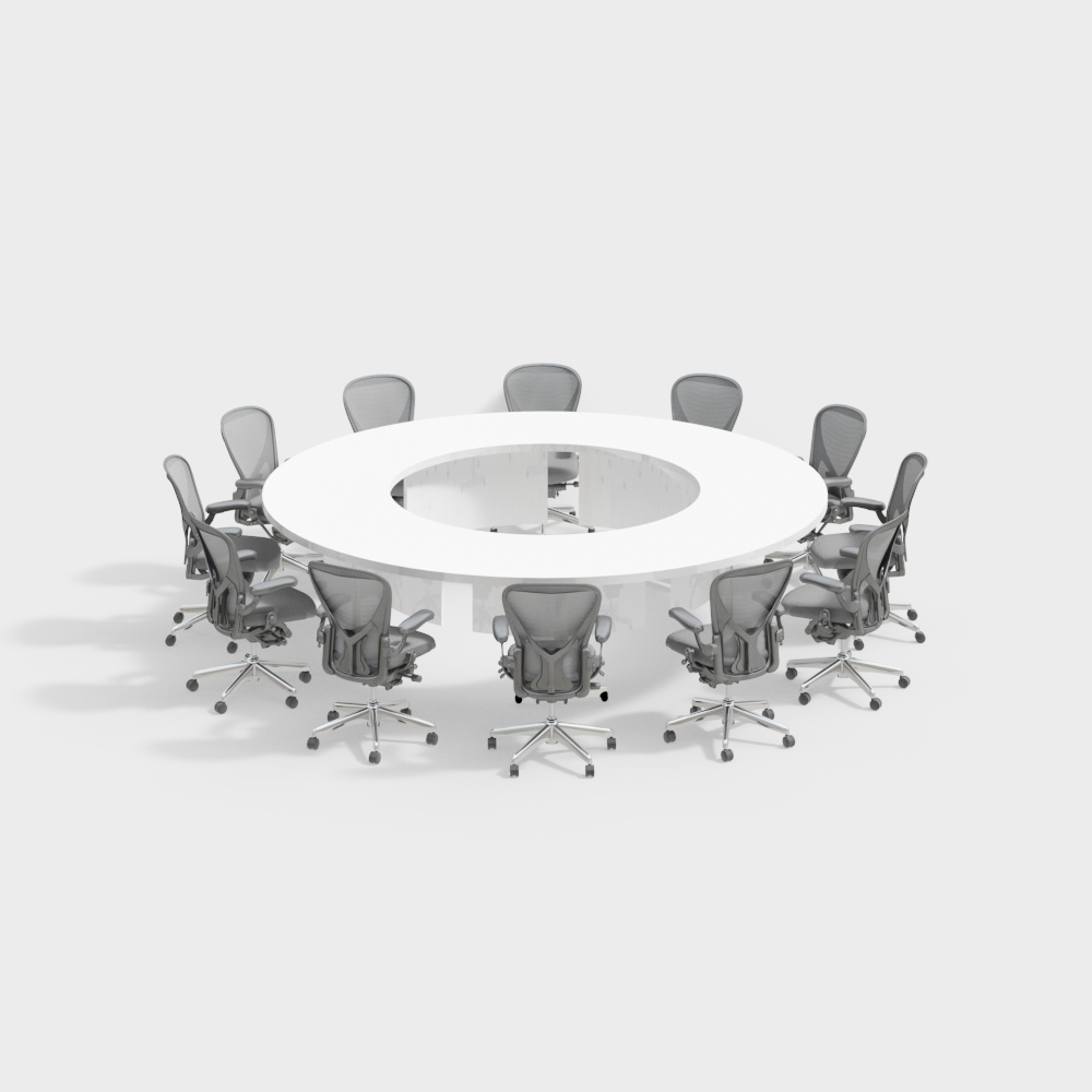 Modern office round table conference table and chairs