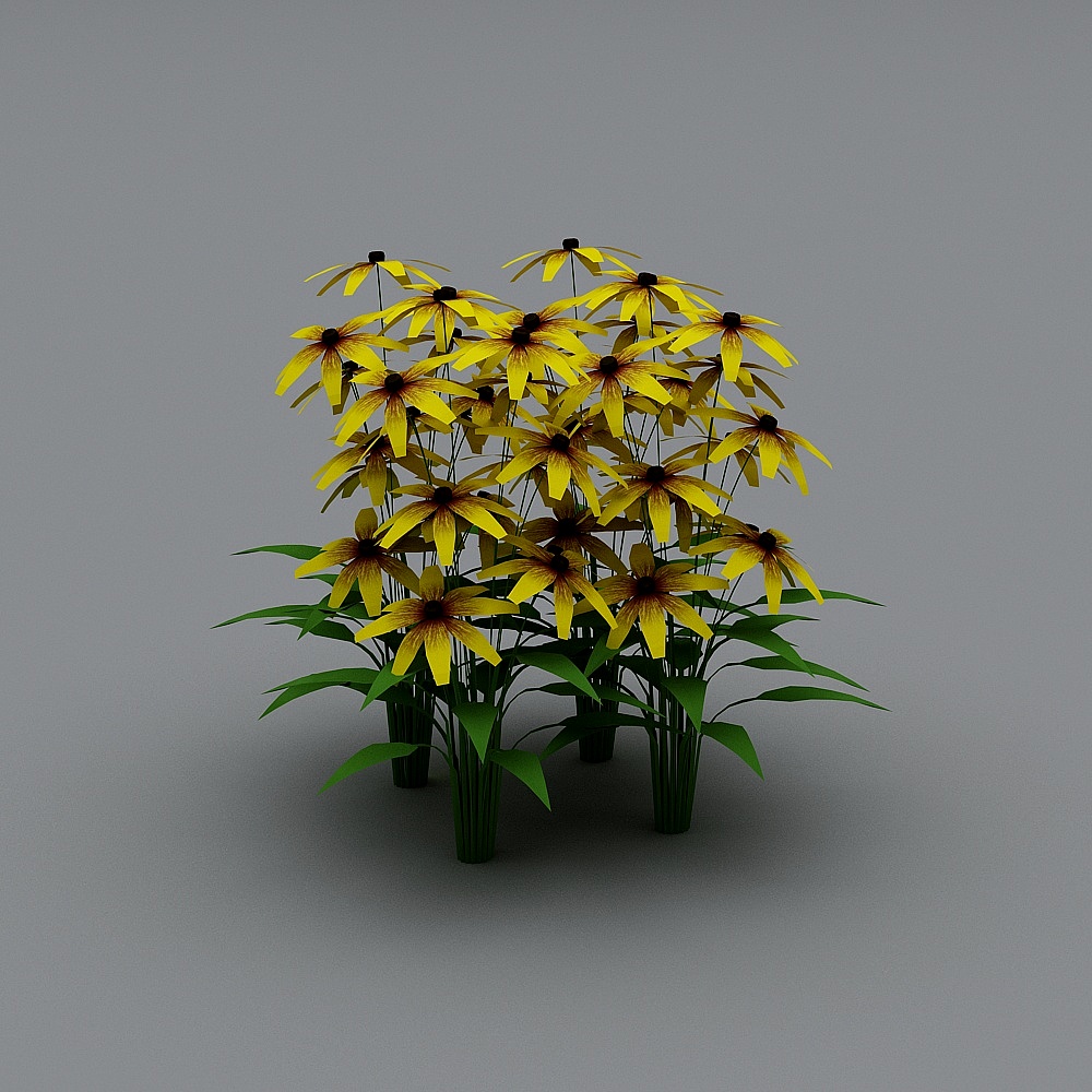 Vibrant Low-Poly Sunflower 3D model