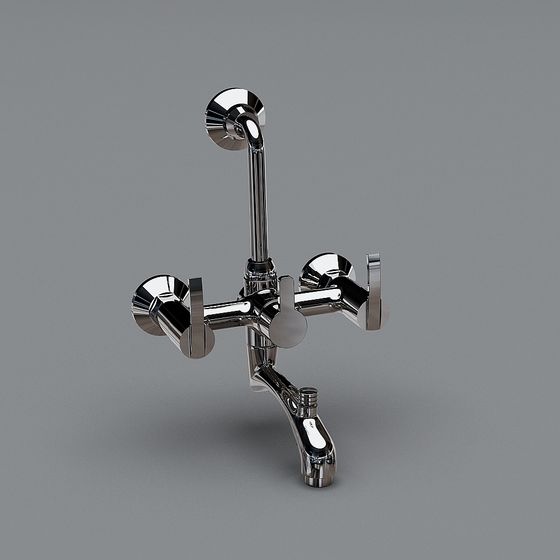 Modern Low-Poly Shower Faucet 3D model
