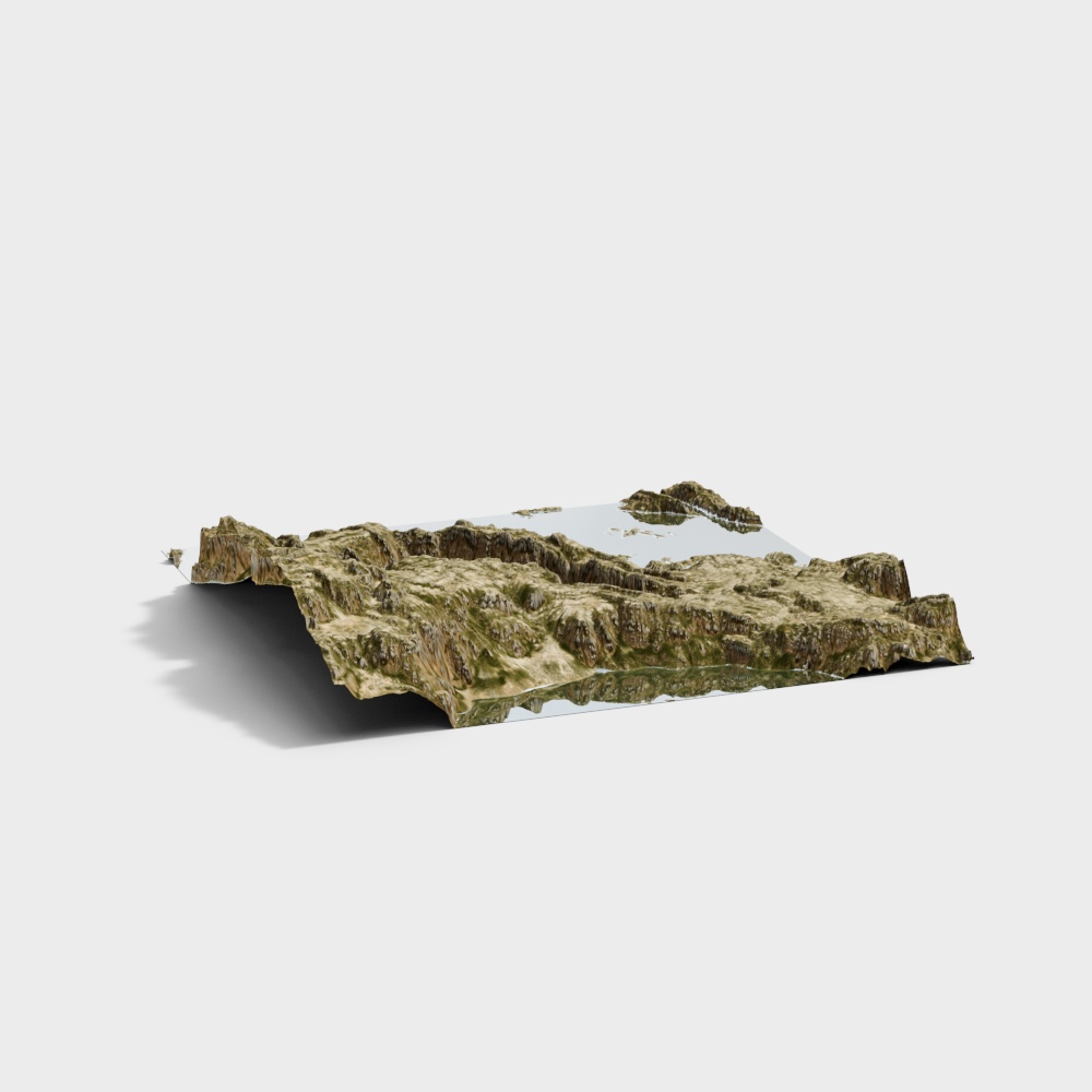 Fantasy Island 3D Model with Low Poly Design