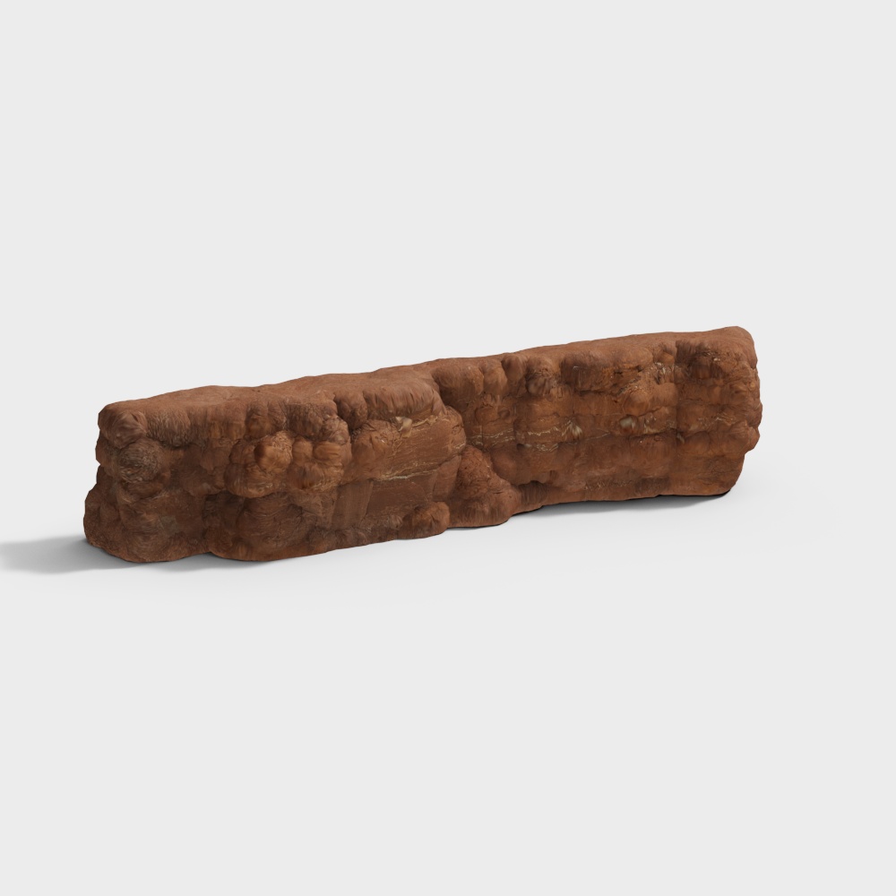 Unique Brown Stone Wall 3D Model – Detailed Low-Poly Texture