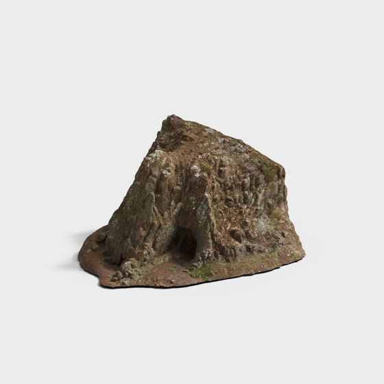 Realistic Low-Poly Rock Cave 3D model