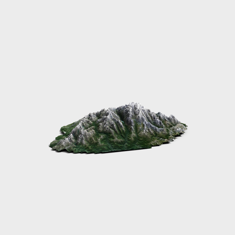 Majestic Snow Mountain 3D Model – Textured Nature Scene
