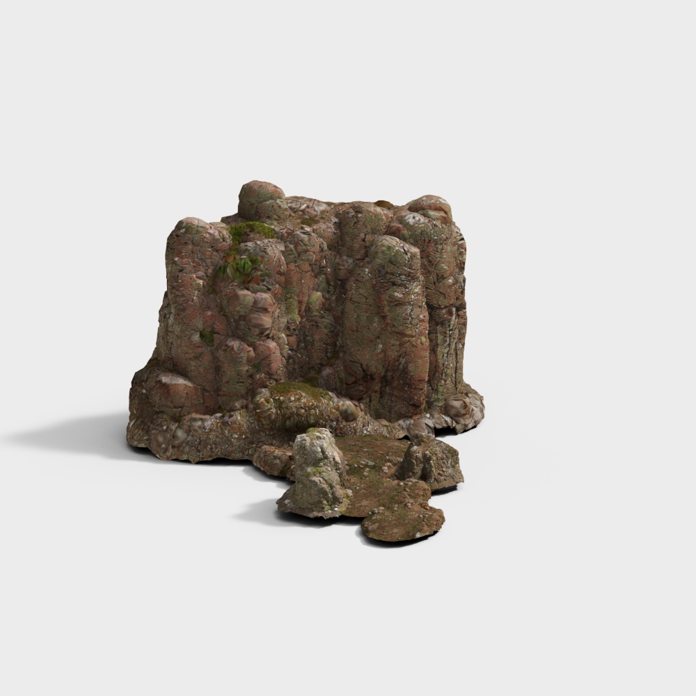 Low-Poly Rock Formation 3D Model – Detailed Natural Element