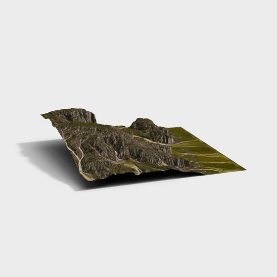 Realistic Low-Poly Mountain Peak 3D model