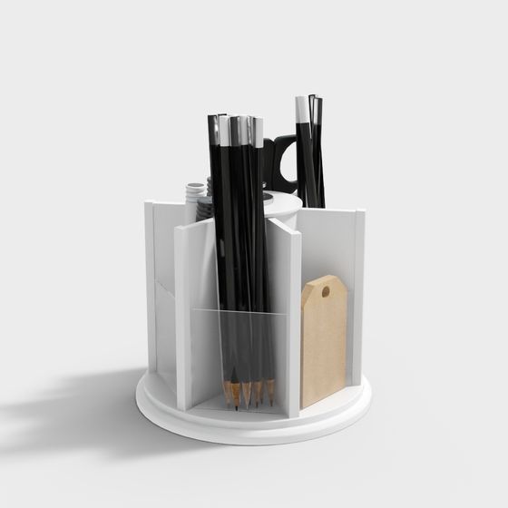 Stylish Rotating Pen Holder 3D model
