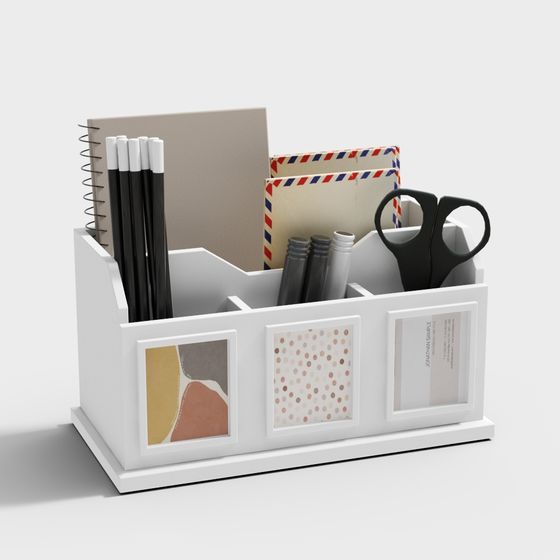 Chic Black and Brown Pen Holder 3D Model