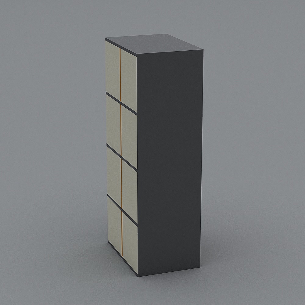 Stylish Low-Poly Bookshelf 3D model for Modern Spaces