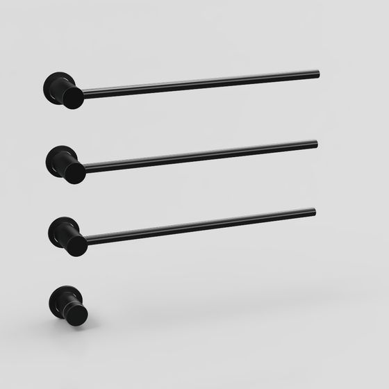 Minimalist Black Towel Bar 3D model
