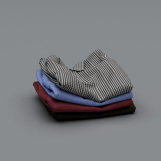 Neatly Stacked Clothing 3D model