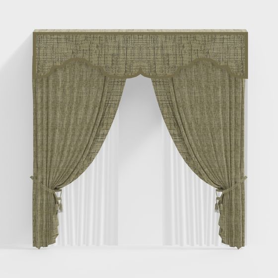 Vintage Curtain 3D model for Modern Interiors
