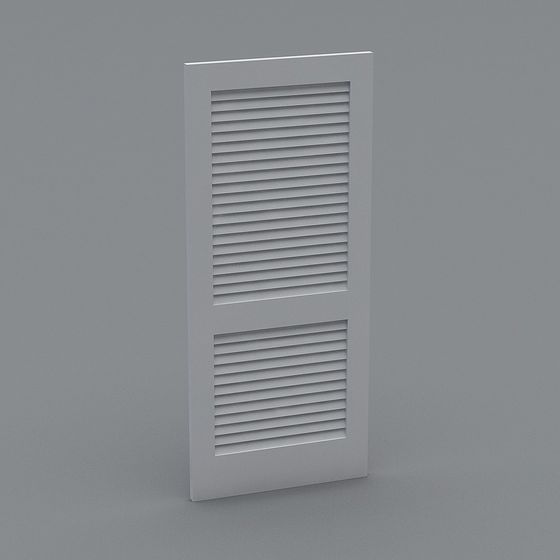 Elegant Minimalist Louvered Door 3D model