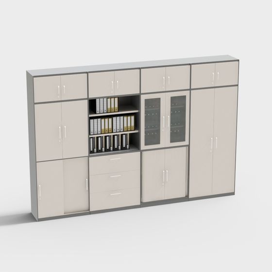 Modern Minimalist Office Cabinet 3D model