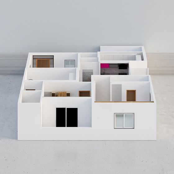 Minimalist Modern 3D Model with High Detail