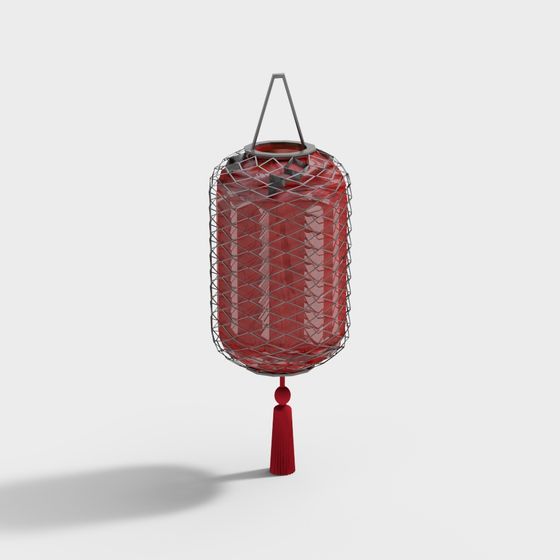 Oriental Style Red Lantern 3D Model