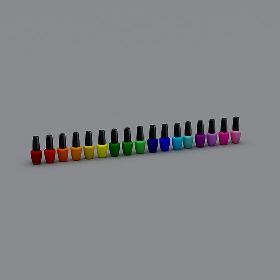 Rainbow Nail Polish Bottle 3D model