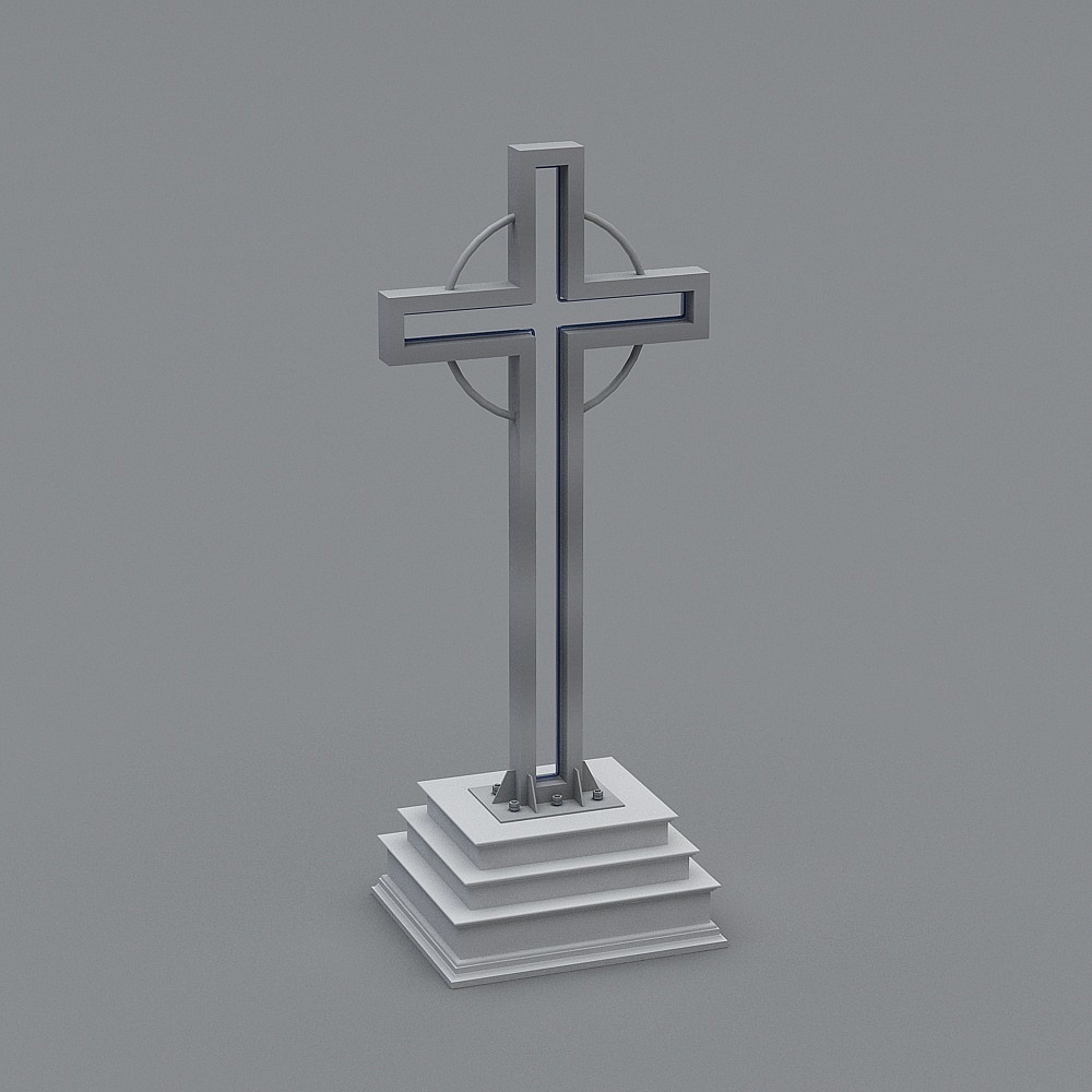 Low-Poly Sacred Cross 3D model