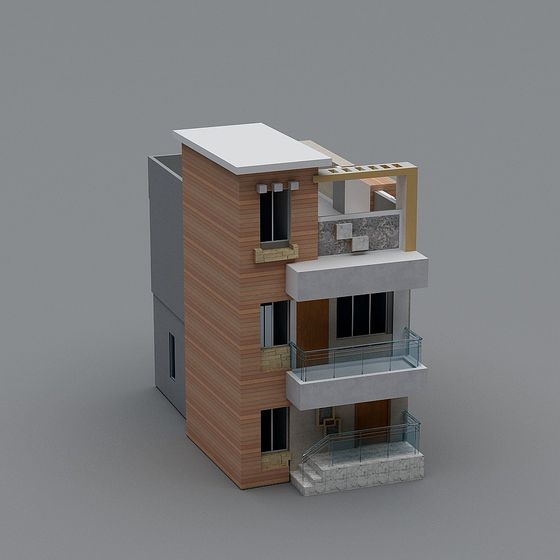 Urban Oasis Low-Polygon 3D Model