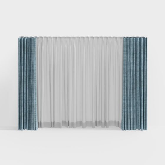 Low Poly Stylish Curtain 3D model