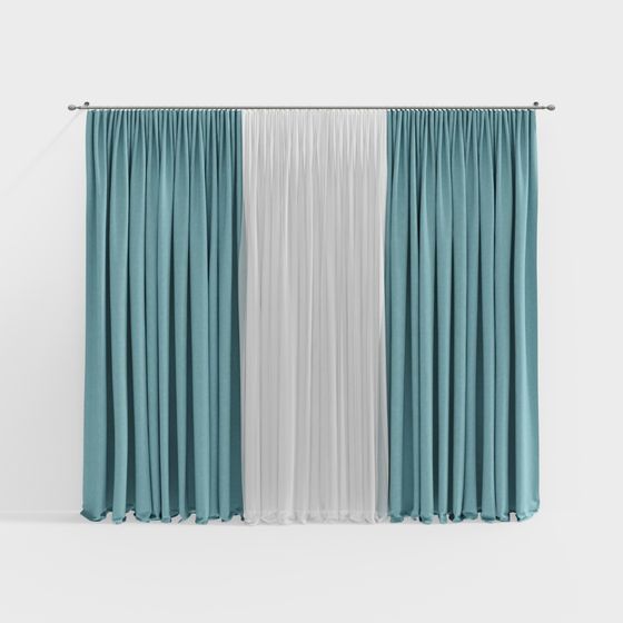Chic Low Poly Curtain 3D model for Modern Interiors
