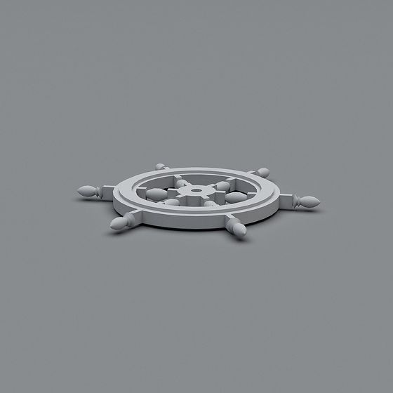 Vintage Ship Wheel 3D model