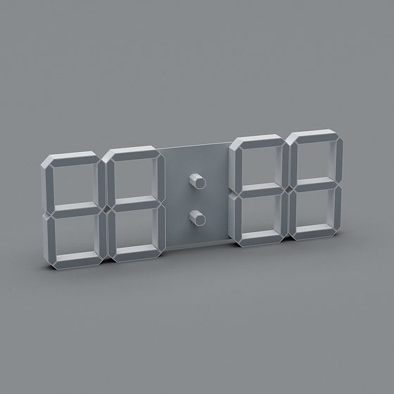 Modern Low-Poly Electronic Clock 3D model