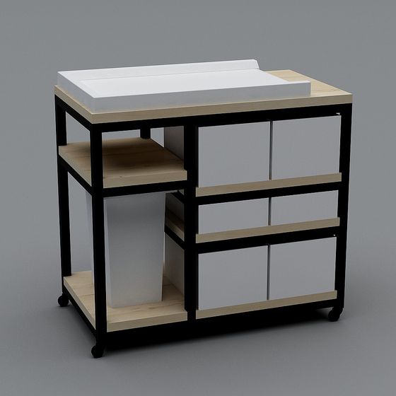 Stylish Mobile Storage Cart 3D model