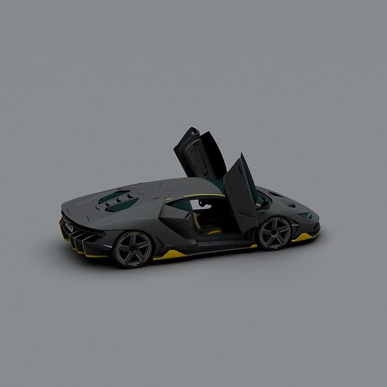 Futuristic Low Poly Sports Car 3D model