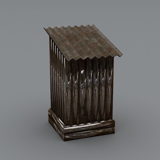 Abandoned Wooden Cabin 3D model in Low Poly Design