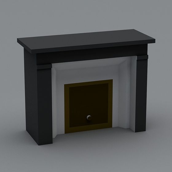 Elegant Minimalist Fireplace 3D model for Modern Spaces