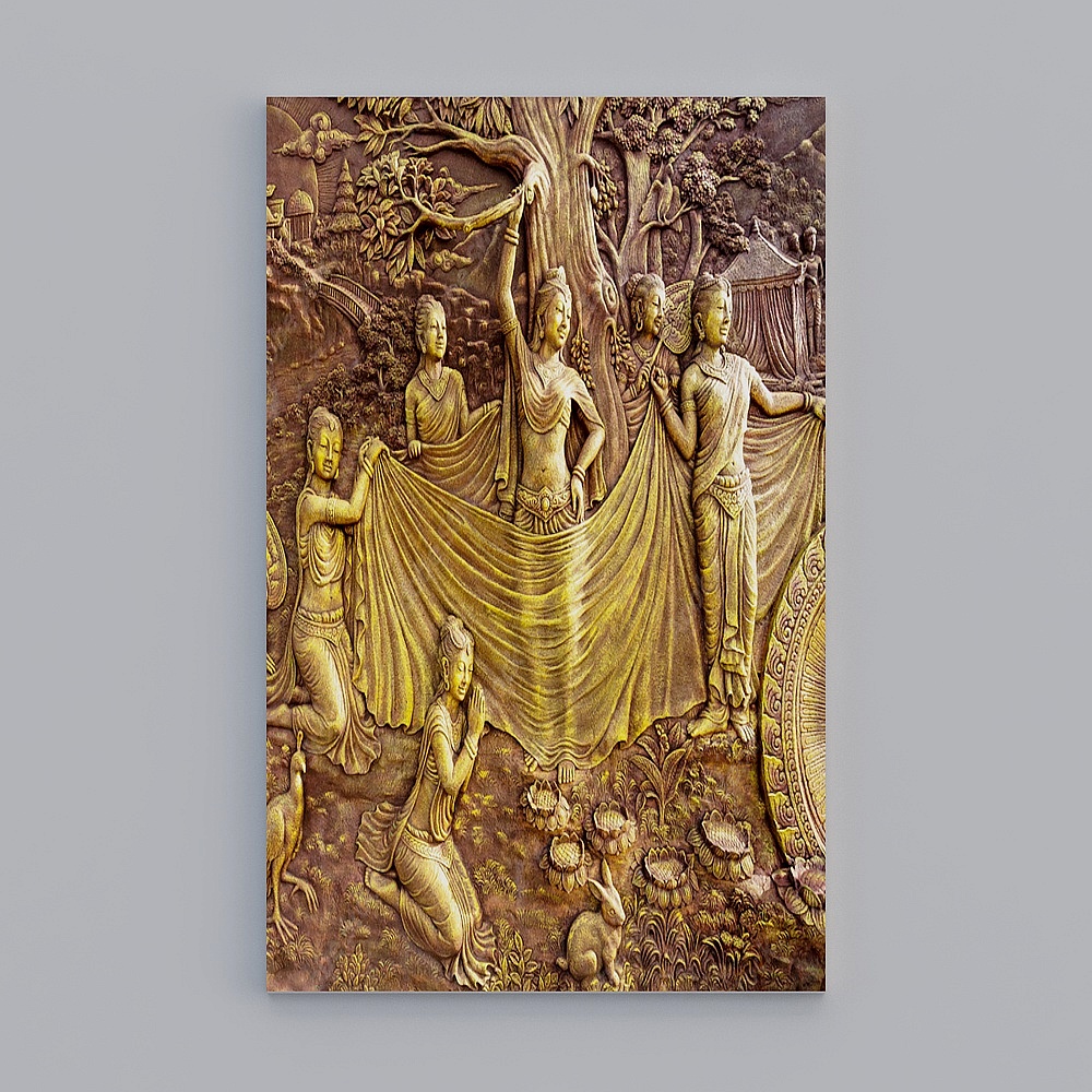 Low-Poly Artistic 3D Model Inspired by Ancient Art