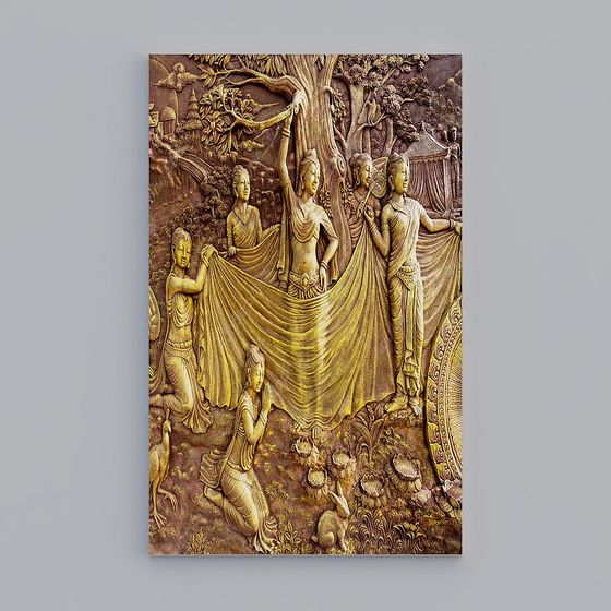 Low-Poly Artistic 3D Model Inspired by Ancient Art