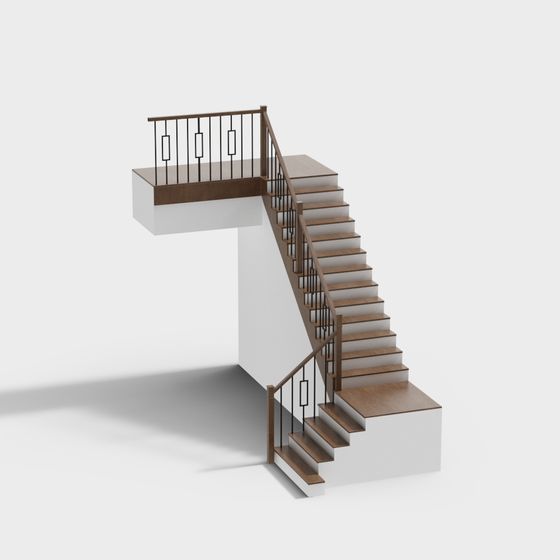 Stylish Low-Poly Staircase 3D model