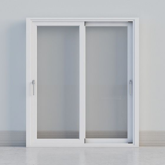 Minimalist Glass Sliding Door 3D model