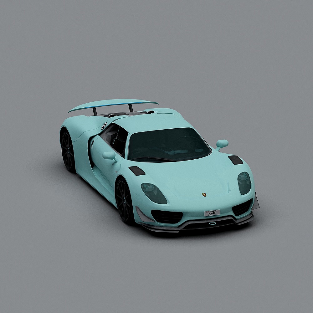 Futuristic Low-Poly Sports Car 3D model