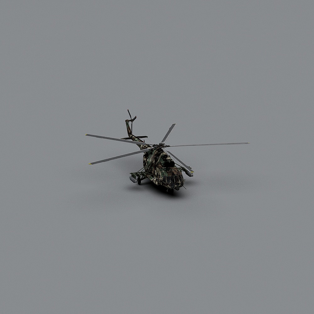 Low Poly High Detail Combat Helicopter 3D model