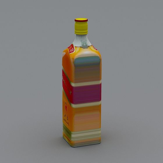 Colorful Polygonal Bottle 3D model