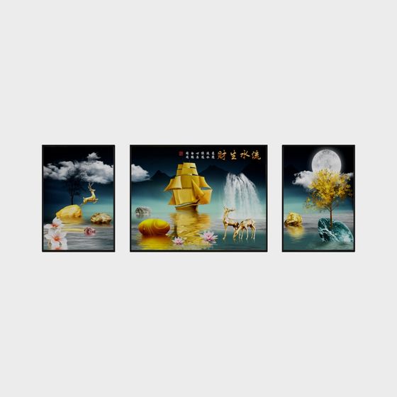 Dreamscapes Triptych 3D model for Creative Projects