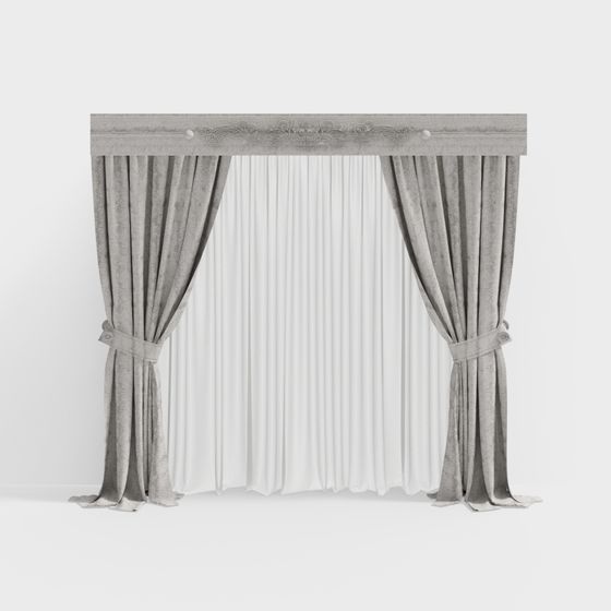 Elegant 3D Curtain Model for Modern and Classic Interiors
