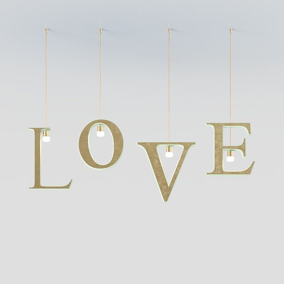 Elegant LOVE 3D model for Modern Design