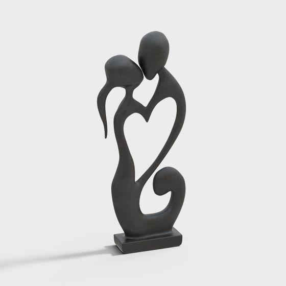 Heart Embrace Low-Poly 3D Model
