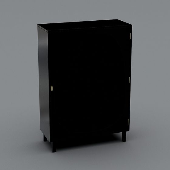 Simple Black Cabinet 3D model