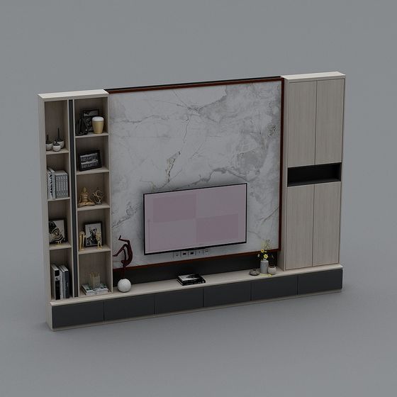 Modern 3D Model TV Wall Design