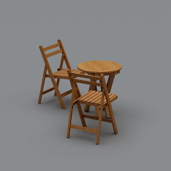 Foldable Table and Chair Set 3D model