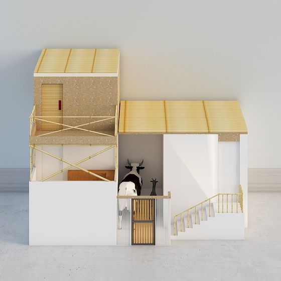 Charming Low-Polygon Building 3D model