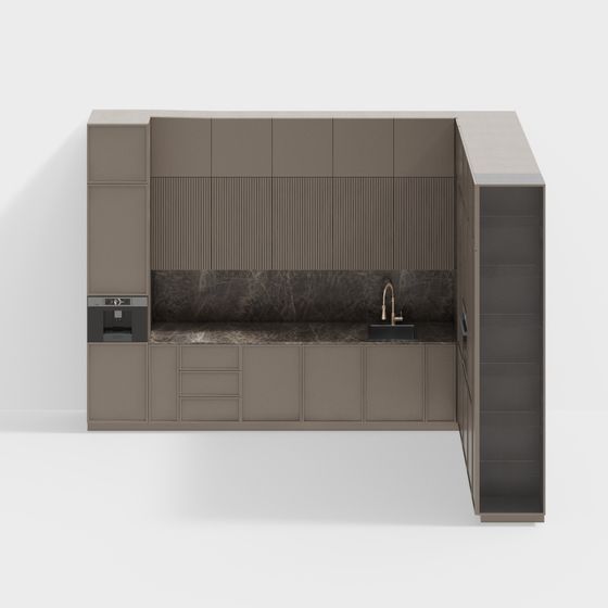 Modern Low-Poly Kitchen 3D model Design