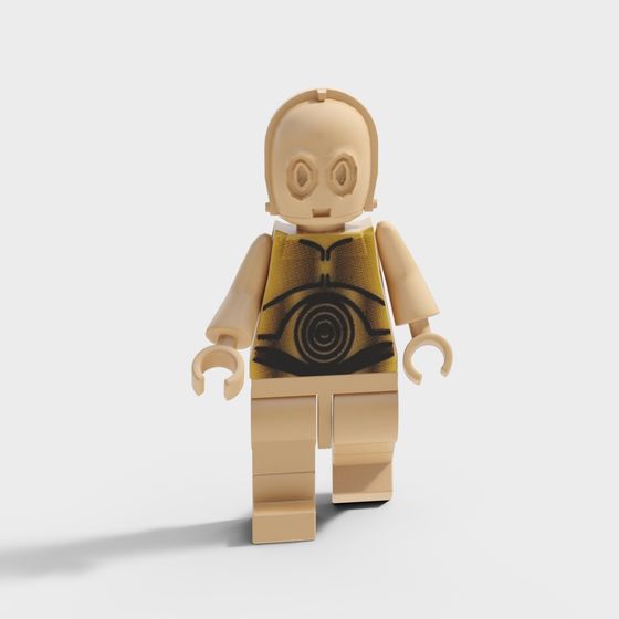 Futuristic Low-Poly Robot Character 3D model