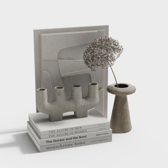 Modern Minimalist 3D Model with Artistic Elements