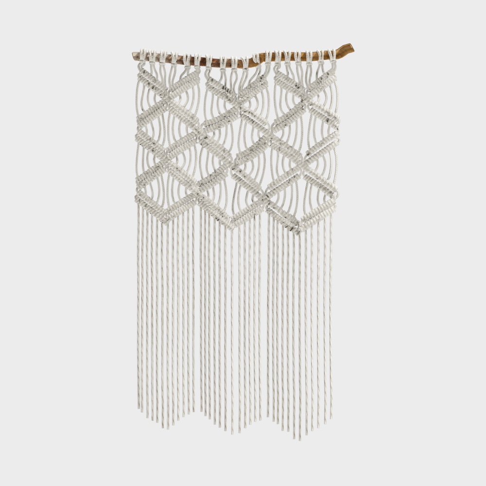 Macrame Wall Hanging 3D Model – Rustic Low-Poly Decor